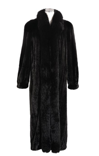 52” Female Mink Coat Fox Tuxedo