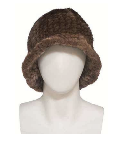 [C71] Knitted Mink Bucket Hat